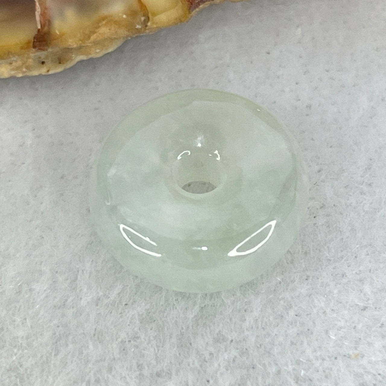 Type A Icy Jelly Green Jadeite Ping An Kou Charm/Pendant 1.77g 12.8 by 5.0mm