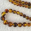 Natural Yellowish Brown Flower Amber Beads Necklace 天然金沙蜜花珀项链 9.70g 46cm 4.3 - 9.0mm 85 Beads