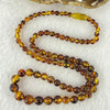 Natural Yellowish Brown Flower Amber Beads Necklace 天然金沙蜜花珀项链 9.70g 46cm 4.3 - 9.0mm 85 Beads