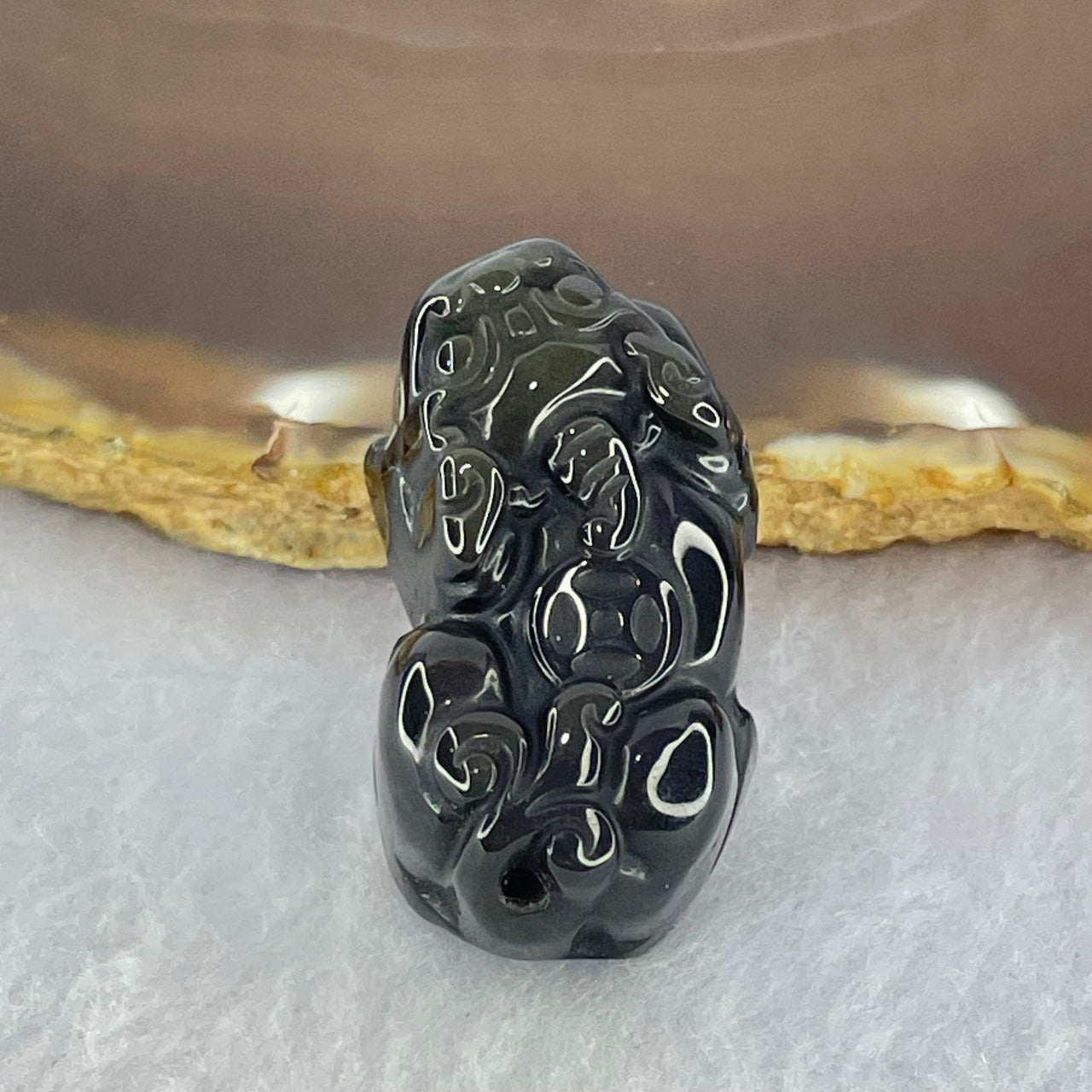 Black Obsidian Pixiu Charm 12.86g 33.4 by 18.6 by 13.6mm