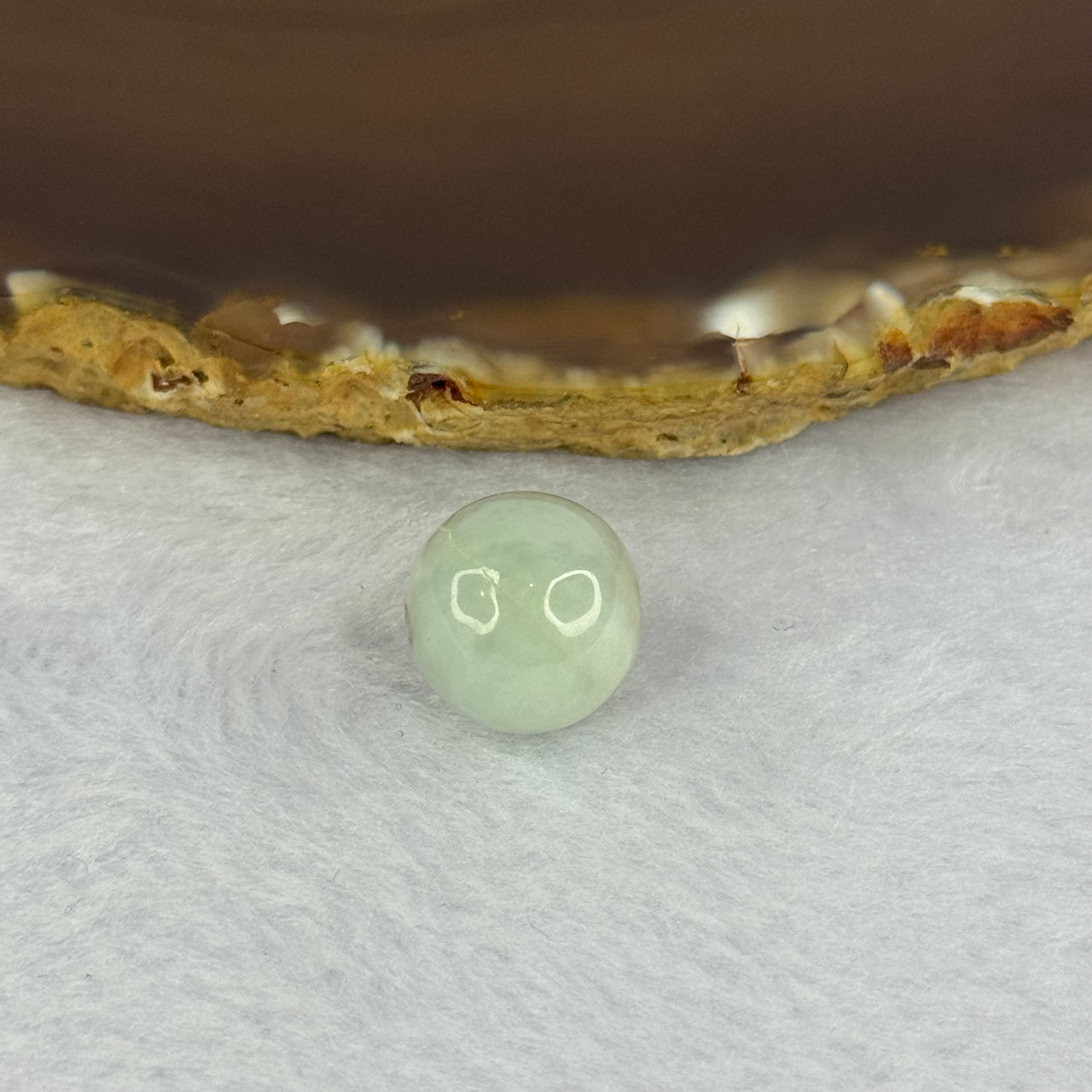 Type A Sky Blue with Yellow Jadeite Bead for Bracelet/Necklace/Earrings/Ring 4.15g 13.6mm - Huangs Jadeite and Jewelry Pte Ltd