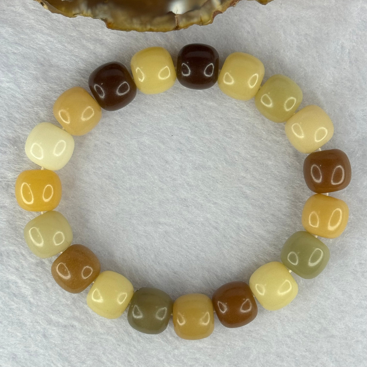 Natural Mixed Color Bodhi Beads Bracelet 天然多宝菩提手链 20.09g 17cm 11.2mm 19 Beads - Huangs Jadeite and Jewelry Pte Ltd