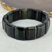 Natural Tiger's Eye Quartz Bracelet 虎眼石手持手链 66.37g 18cm 19.9 by 14.9 by 6.9mm 14 pcs - Huangs Jadeite and Jewelry Pte Ltd