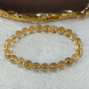 Natural Golden Rutilated Quartz Beads 天然金发水晶手链 15.17g 15.5cm 7.8mm 25 Beads - Huangs Jadeite and Jewelry Pte Ltd