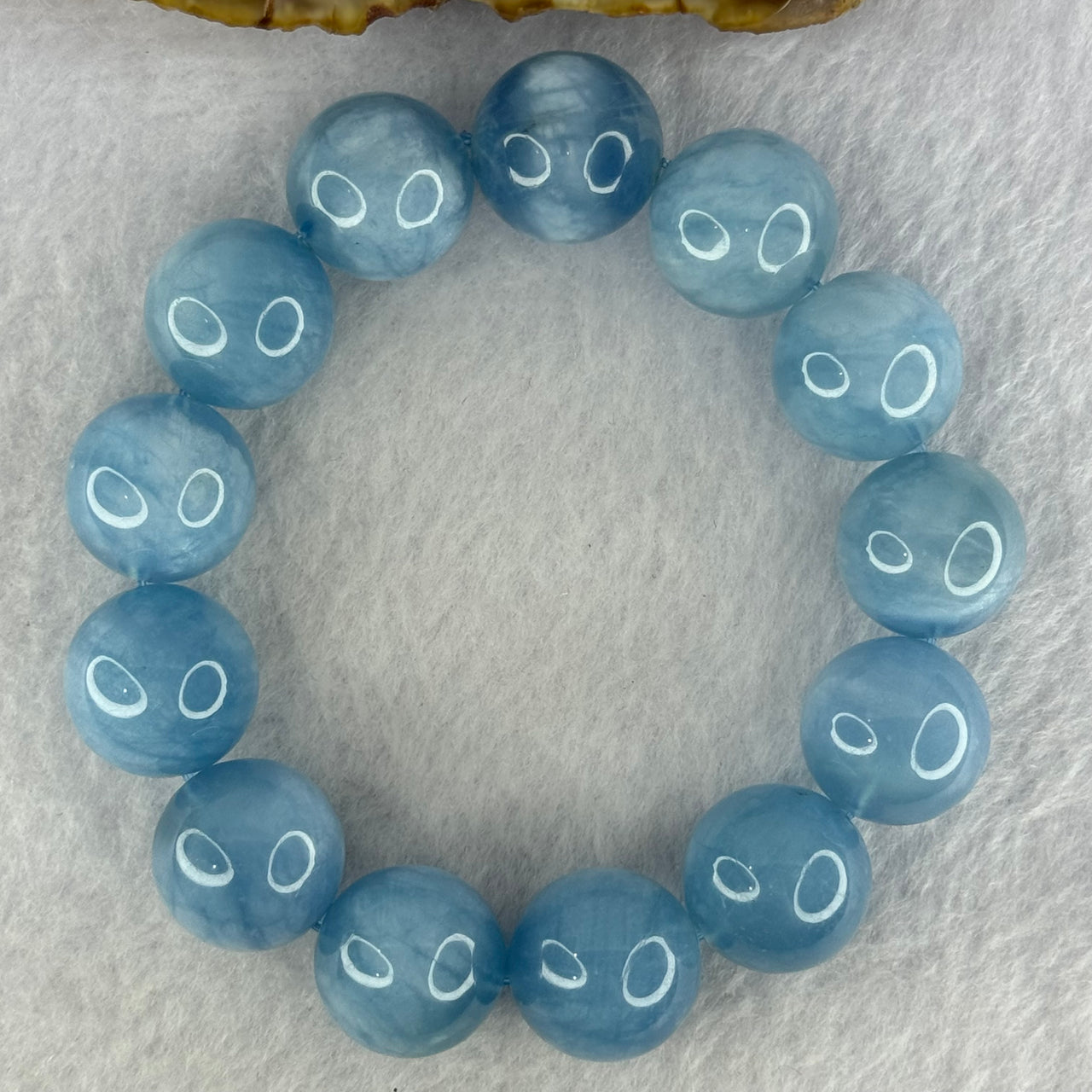 Natural Aquamarine Beads Bracelet 83.79g 19cm 16.8mm 13 Beads