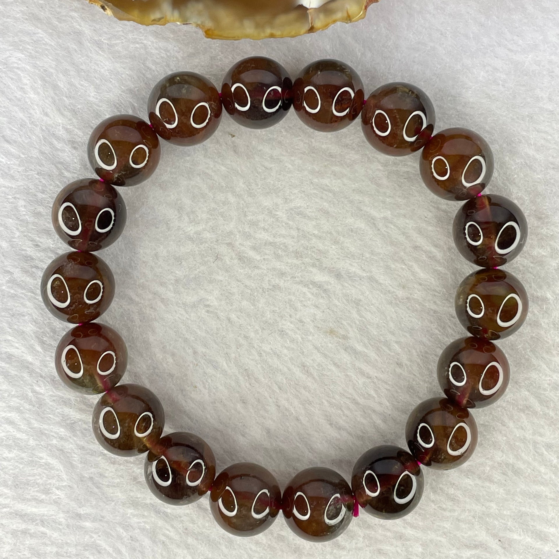 Natural Auralite Crystal Bracelet 极光手链 38.73g 11.8 mm 18 Beads - Huangs Jadeite and Jewelry Pte Ltd