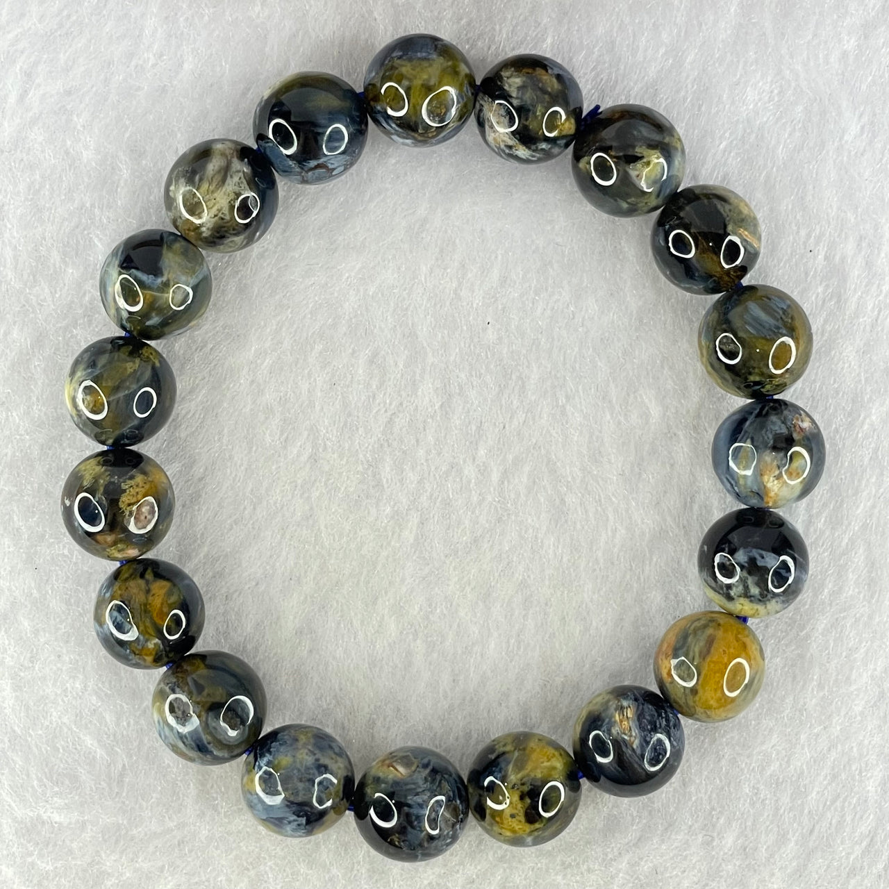 Good Grade Natural Petersite Beads Bracelet 25.85g 16cm 10.3mm 19 Beads