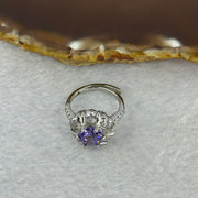 Purple Zircon Simulated Amethyst in 925 Sliver Sliver Ring (Adjustable Size) 冰花爆闪浅紫色锆石仿真紫水晶椭圆形开口戒指 5.06g 7.8 by 3.5mm - Huangs Jadeite and Jewelry Pte Ltd