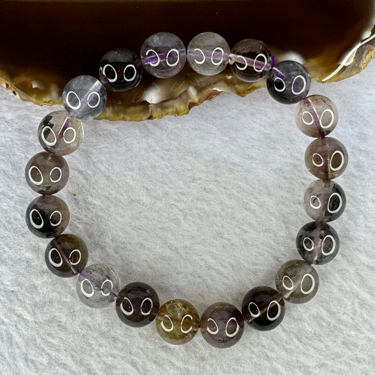 Natural Auralite Crystal Bracelet 极光手链 24.29g 9.5 mm 20 Beads - Huangs Jadeite and Jewelry Pte Ltd