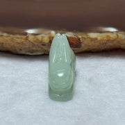 Type A Faint Green Jadeite Rabbit Pendant 8.12g 25.8 by 11.0 by 17.0mm - Huangs Jadeite and Jewelry Pte Ltd