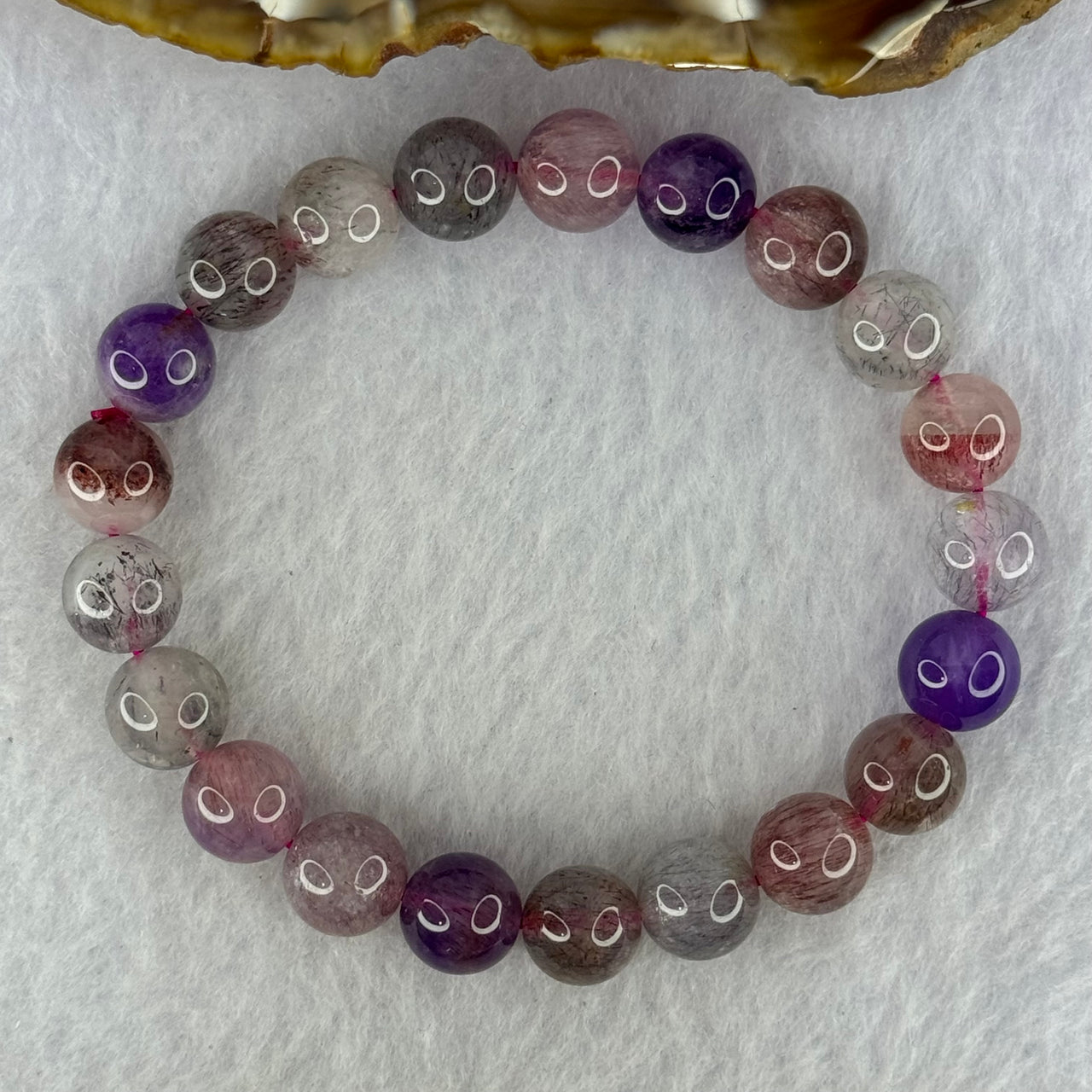 Natural Super 7 Beads Bracelet 22.55g 16cm 9.3mm 21 Beads