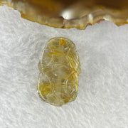 Above Average Grade Natural Golden Rutilated Quartz Pixiu Charm for Bracelet 天然金发水晶貔貅 10.47g 27.2 by 17.2 by 13.4mm - Huangs Jadeite and Jewelry Pte Ltd