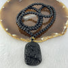 Black Obsidian Beads Necklace with Black Obsidian Flying Pixiu with Coins and Ruyi Pendant 24.99g 46.8 by 33.6 by 13.8mm