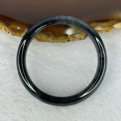 Type A Highly Translucent Black Grey Wuji Jadeite Baby Bangle 13.48g Internal Diameter 36.4mm 7.8 by 5.2mm (Very Slight External Rough)