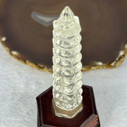 Natural Clear Quartz Pagoda Mini Display 156.76g 170.0 by 62.1 by 56.0mm - Huangs Jadeite and Jewelry Pte Ltd