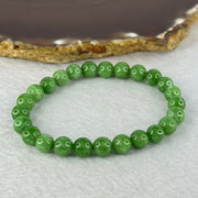 Natural Emerald And Ruby Zoisite Beads Bracelet 16.04g 14.5cm 7.4mm 25 Beads - Huangs Jadeite and Jewelry Pte Ltd