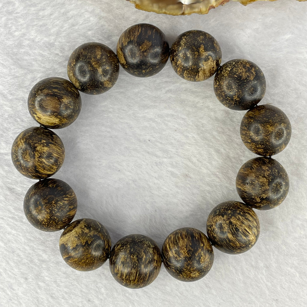 Natural Wild Vietnam Black Kynam Qi Nan Chen Xiang Mu Agarwood Beads Bracelet (Sinking Type 沉水) 天然野生越南黑奇南沉香珠手链 39.37g 20cm 18.0 mm 13 Beads - Huangs Jadeite and Jewelry Pte Ltd