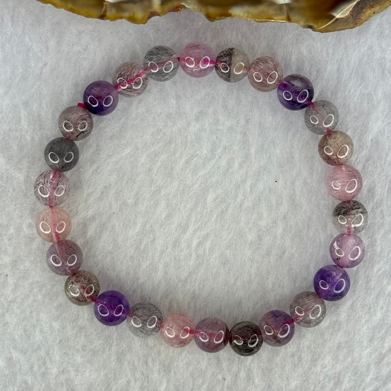 Natural Super 7 Beads Bracelet 13.11g 15cm 7.3mm 26 Beads