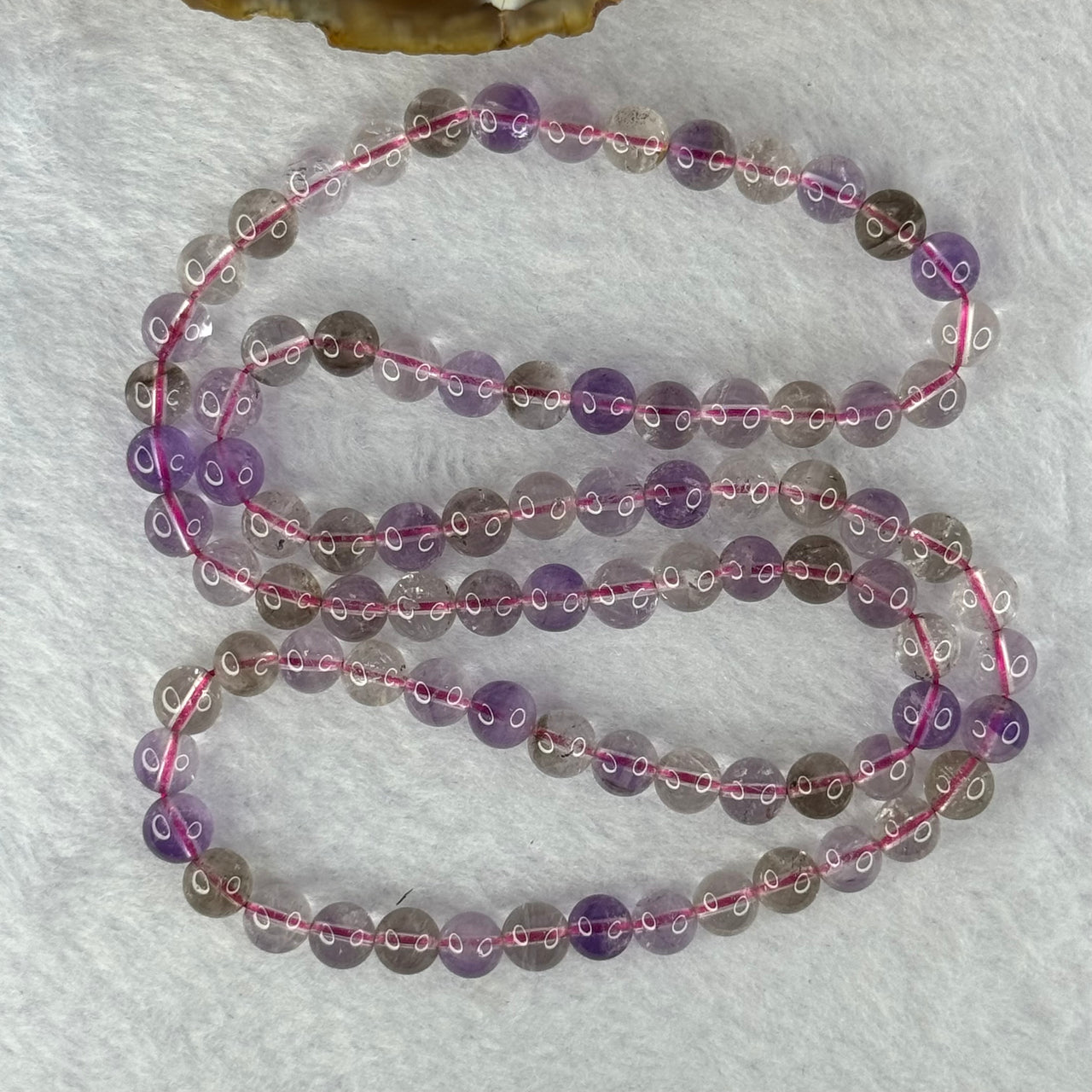 Average Grade Natural Super 7 Crystal Beads Necklace 天然超级七水晶珠项链 34.59g 55cm 6.9mm 85 Beads - Huangs Jadeite and Jewelry Pte Ltd