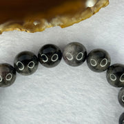 Natural Black Auralite 23 Bracelet 天然黑激光23手链 38.55g 18cm 11.7mm 18 Beads - Huangs Jadeite and Jewelry Pte Ltd