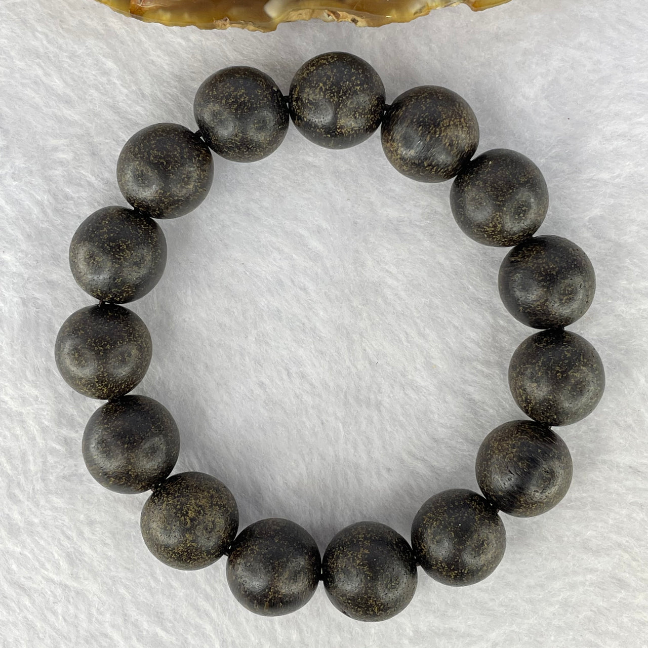 Natural Old Wild Indonesia Agarwood Beads Bracelet (Sinking Type) 天然老野生印尼沉香珠手链 22.75g 18 cm / 13.8 mm 15 Beads - Huangs Jadeite and Jewelry Pte Ltd