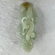 Natural Greyish Green and Brown Nephrite Pixiu Display 71.84g 70.4 by 29.2 by 32.8mm - Huangs Jadeite and Jewelry Pte Ltd