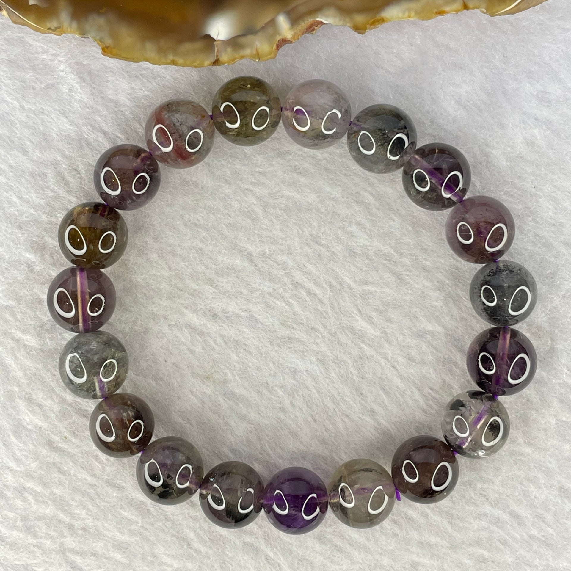 Natural Auralite Crystal Bracelet 极光手链 27.61g 10.2 mm 19 Beads - Huangs Jadeite and Jewelry Pte Ltd