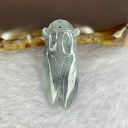 Type A Wuji Grey Jadeite Cicada 4.98g 15.1 by 35.0 by 6.3mm - Huangs Jadeite and Jewelry Pte Ltd