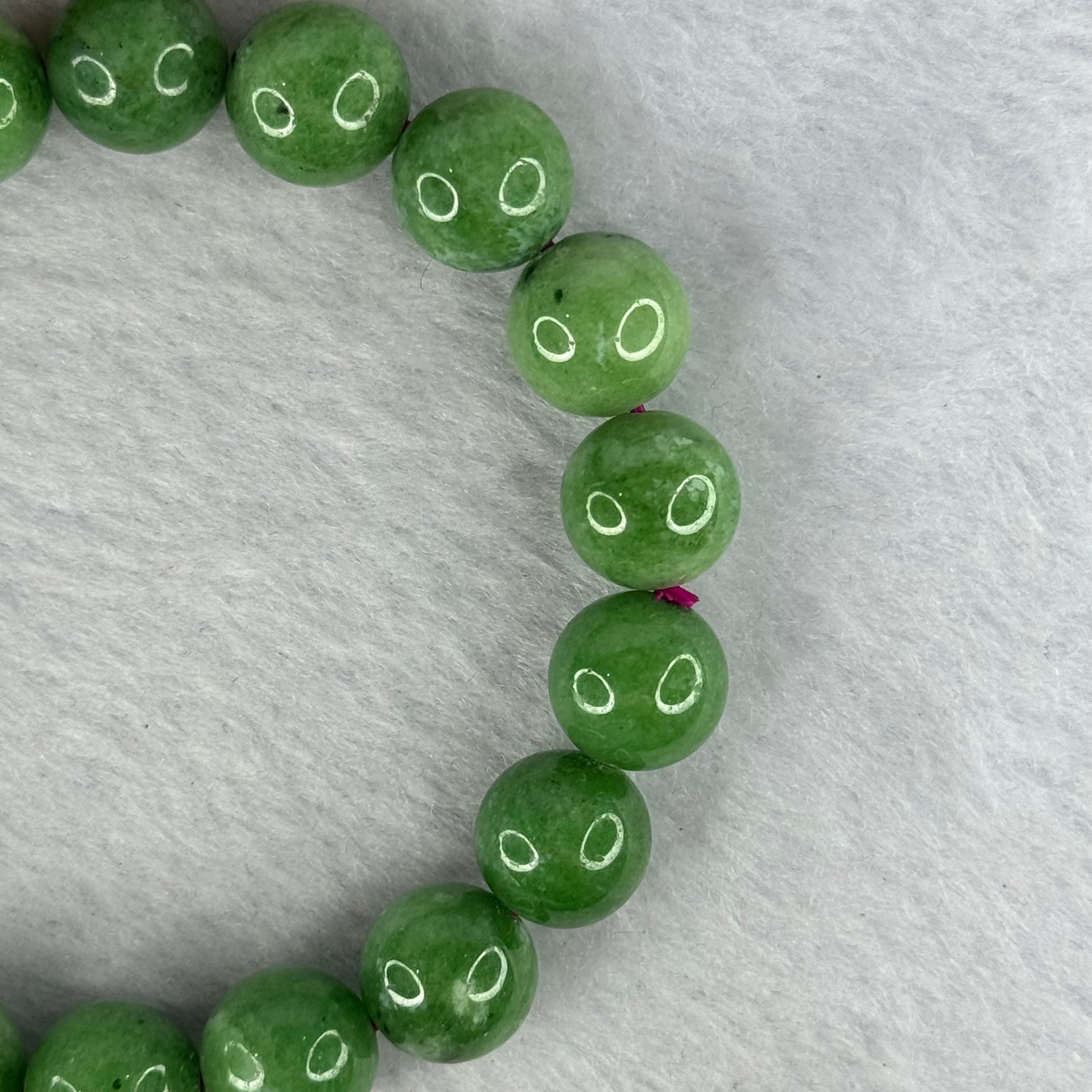 Natural Emerald And Ruby Zoisite Beads Bracelet 47.04g 18cm 11.8mm 18 Beads - Huangs Jadeite and Jewelry Pte Ltd