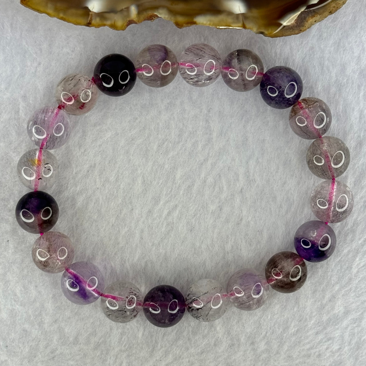 Natural Super 7 Beads Bracelet 29.63g 17.5cm 10.3mm 20 Beads