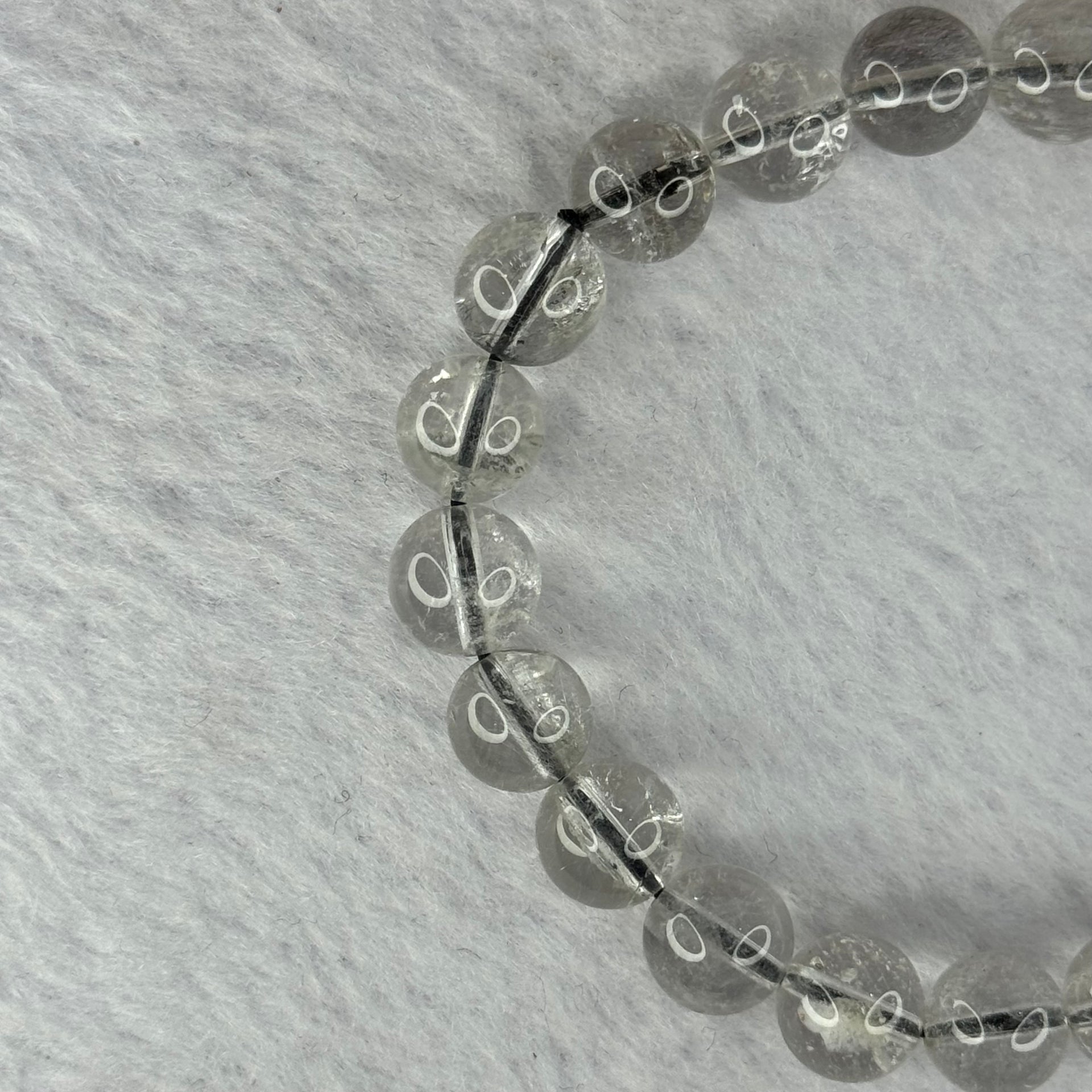 Natural Titanium Rutilated Clear Quartz 16.29g 14.5cm 8.3mm 22 Beads - Huangs Jadeite and Jewelry Pte Ltd