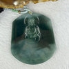 Type A Blueish Green Jadeite Shan Shui with Buddha Pendent 25.10g 58.1 by 51.3 by 3.5mm - Huangs Jadeite and Jewelry Pte Ltd