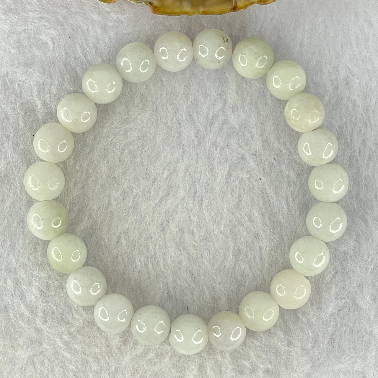 Type A Faint Green Lavender Jadeite Beads Bracelet 21.33g 15cm 8.4mm 23 Beads