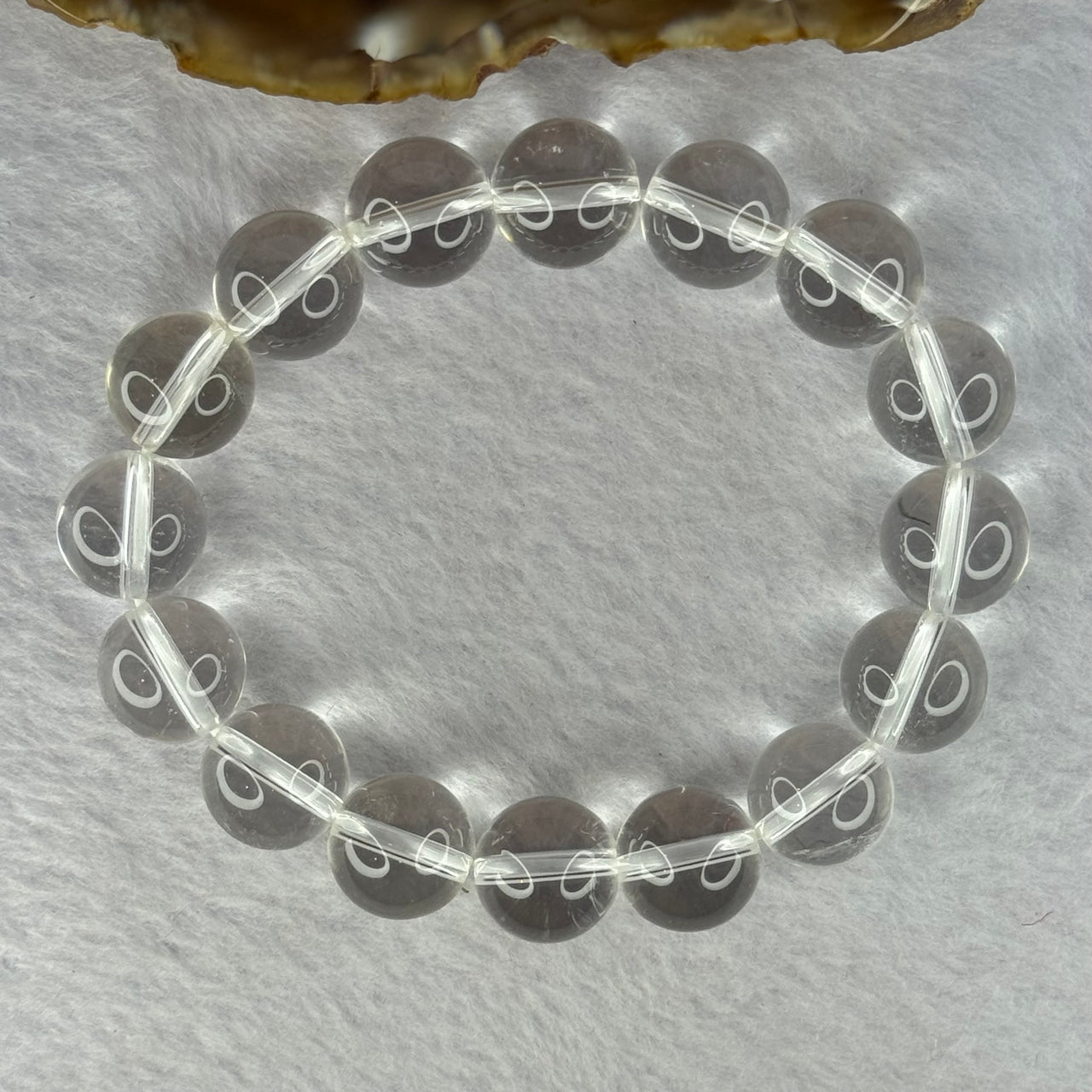 Natural Clear Quartz Beads Bracelet 天然白水晶手链 46.03g 17.5cm 12.9mm 16 Beads