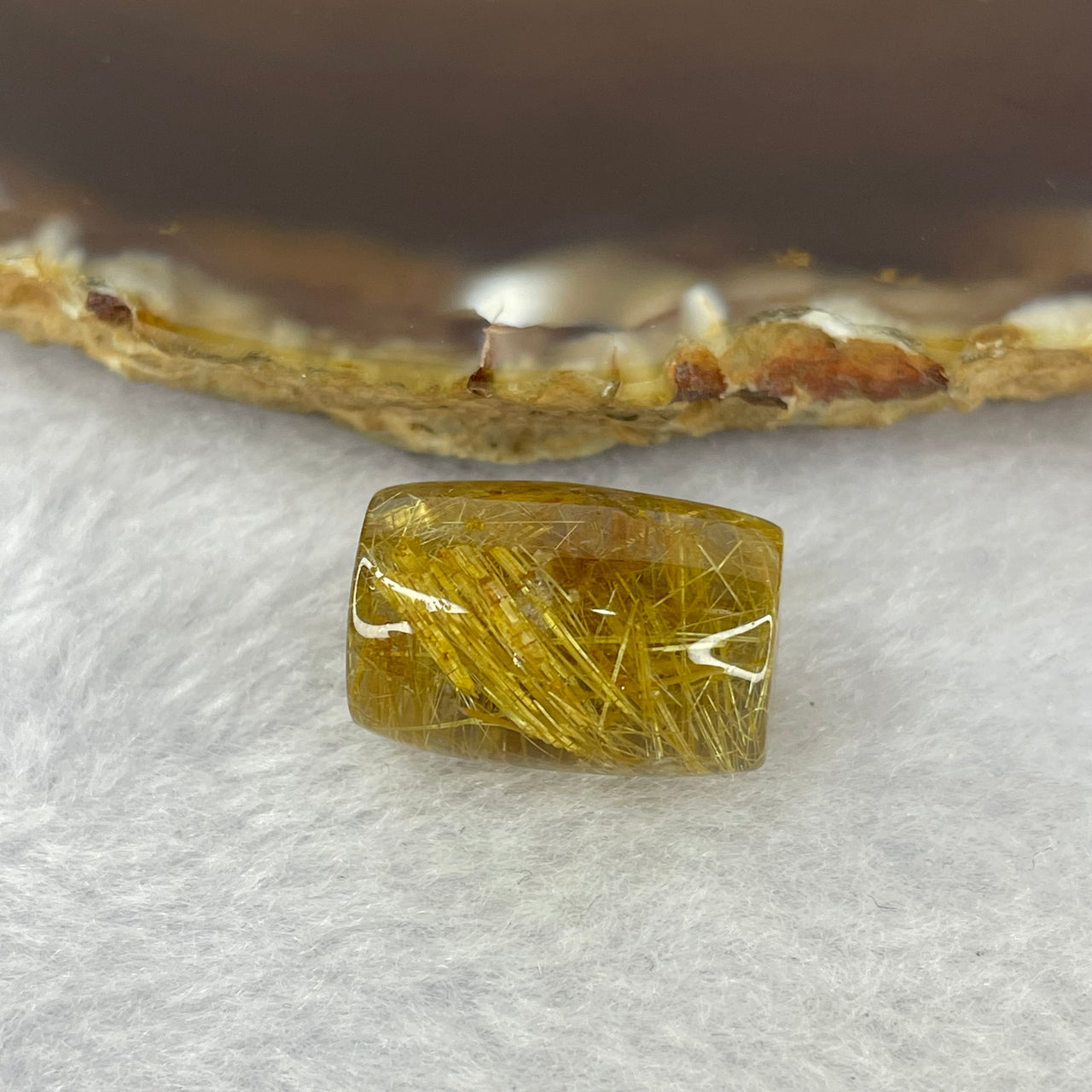 Good Grade Natural Golden Rutilated Quartz Crystal Lulu Tong Barrel 天然金顺发晶水晶露露通桶  5.43g 18.4g by 12.3mm - Huangs Jadeite and Jewelry Pte Ltd