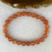 Good Grade Natural Sunstone, Heliolite and Aventurine Feldapar Beads Bracelet 天然金太阳日光石珠手链 14.99g 15cm 8.0mm 24 Beads - Huangs Jadeite and Jewelry Pte Ltd