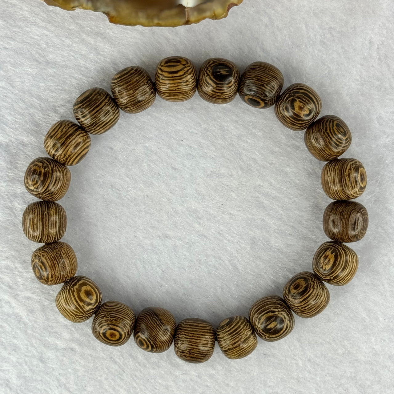 Natural Wenge Wooden Beads Bracelets 天然鸡翅木手链 9.35g 16.5cm 9.9mm 21 Beads - Huangs Jadeite and Jewelry Pte Ltd