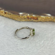 Natural Peridot in 925 Sliver Ring (Adjustable Size) 1.86g 7.5 by 5.5 by 4.0mm - Huangs Jadeite and Jewelry Pte Ltd