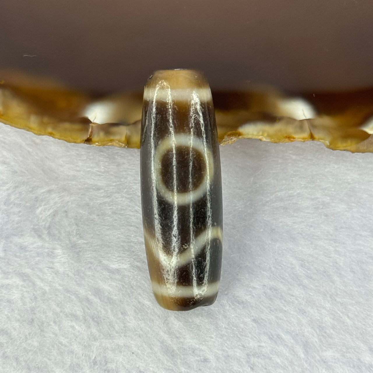 Natural Powerful Tibetan Old Oily Agate Sky Door Serenity 1 Eye Dzi Bead Heavenly Master (Tian Zhu) 一眼天诛 10.00g 37.9 by 17.8mm - Huangs Jadeite and Jewelry Pte Ltd