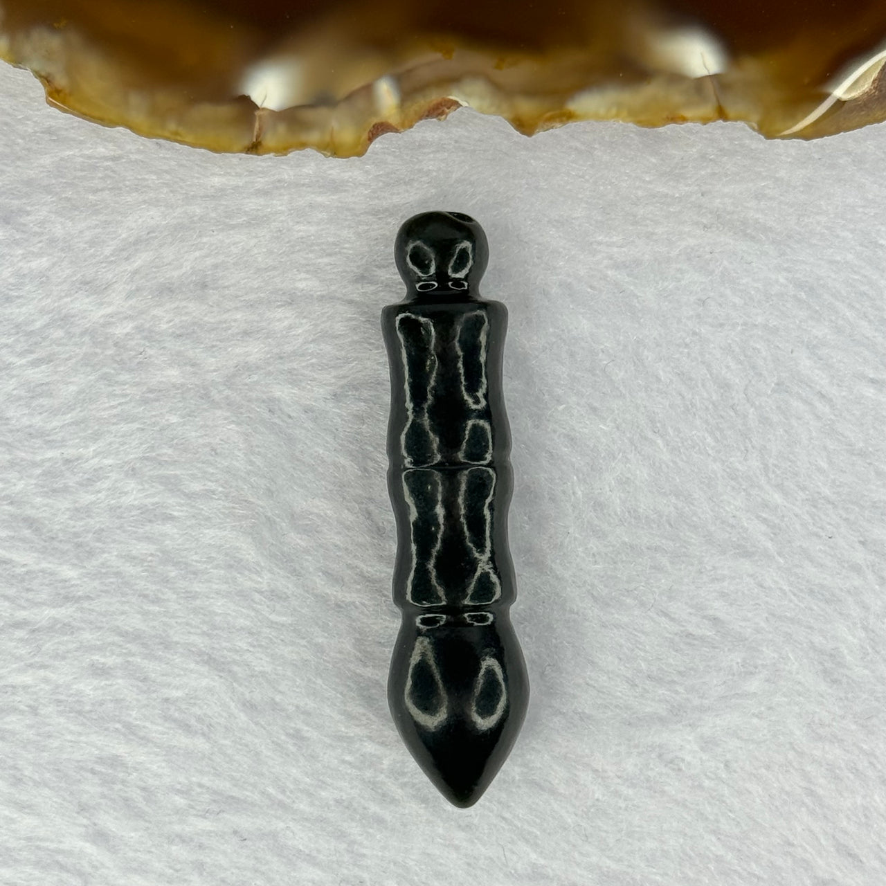 Natural Dark Green Nephrite Calligraphy Brush Pendent for Academic Success 和田玉毛笔牌 8.87g 47.8 by 11.1mm - Huangs Jadeite and Jewelry Pte Ltd