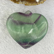 Natural Deep Intense Purple and Green Fluorite Crystal Mini Heart Display 87.63g 51.3 by 55.7 by 22.8mm - Huangs Jadeite and Jewelry Pte Ltd