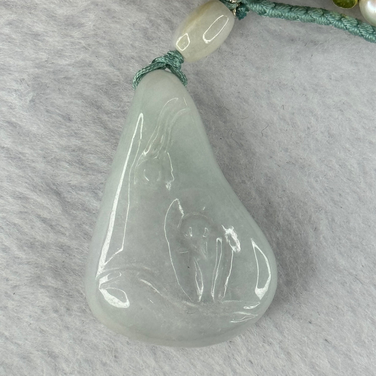 Type A Light Lavender Jadeite Benefactor Pendent 29.27g 38.5 by 26.9 by 12.9mm - Huangs Jadeite and Jewelry Pte Ltd