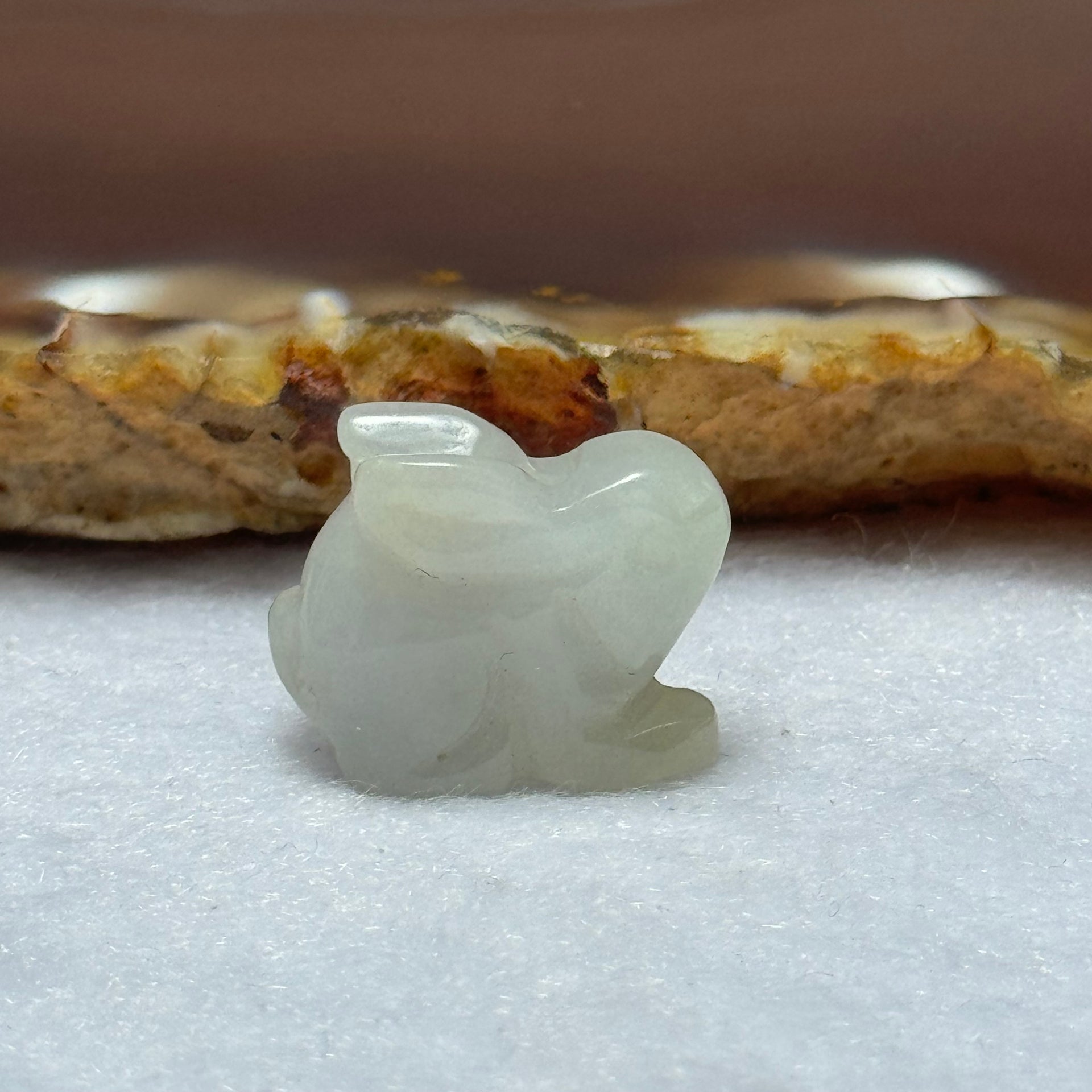 Type A Lavender Jadeite Rabbit Charm 3.29g 17.1 by 7.6 by 13.6mm - Huangs Jadeite and Jewelry Pte Ltd