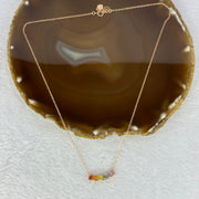 Natural Tourmaline in 925 Sliver Rose Gold Colour Necklace 2.48g 4.1 by 3.2 by 2.0mm - Huangs Jadeite and Jewelry Pte Ltd