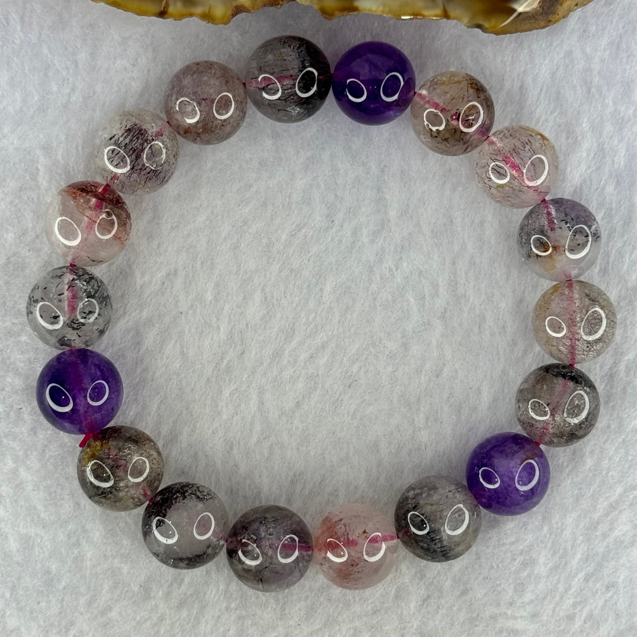 Natural Super 7 Beads Bracelet 34.26g 17cm 11.4 by 18 Beads