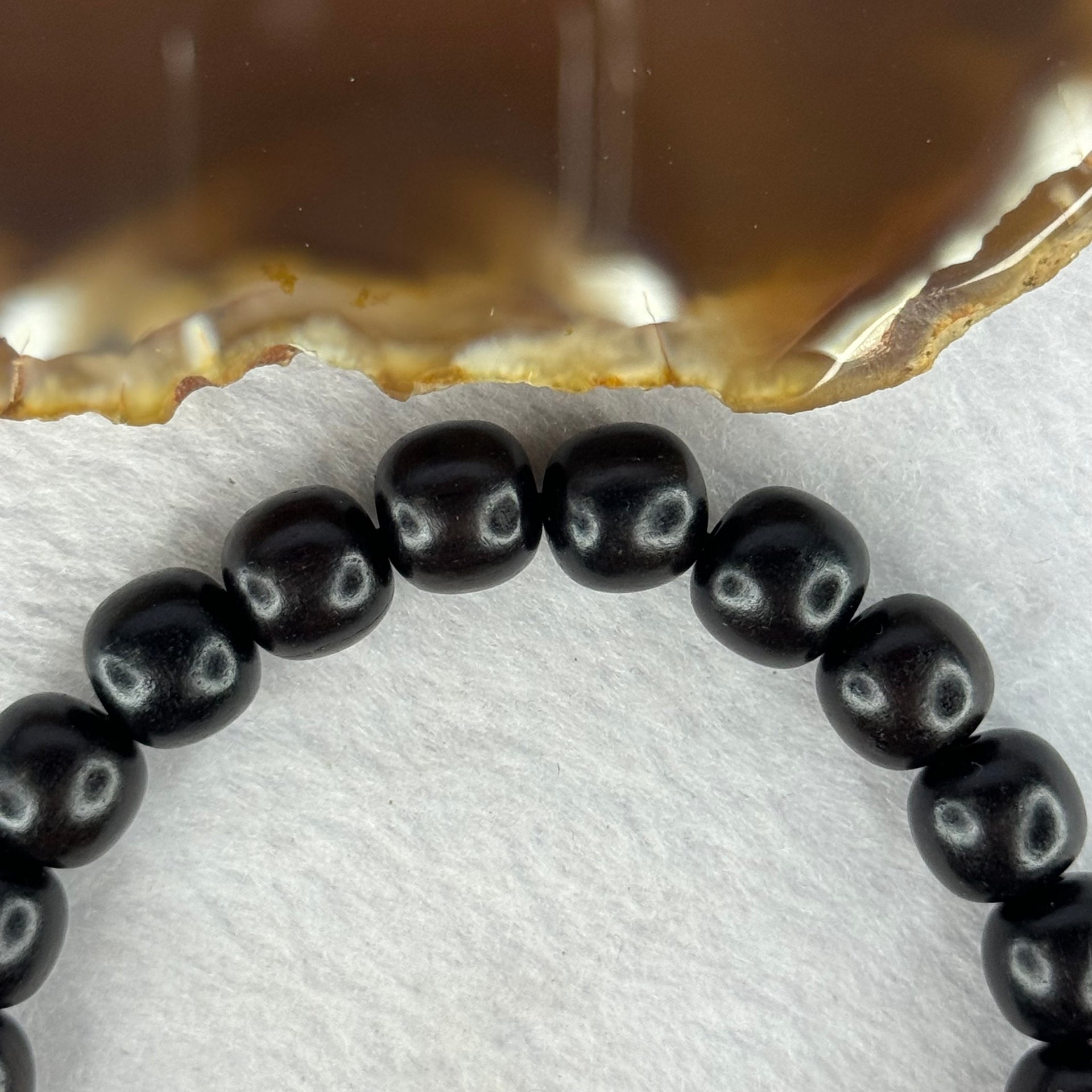 Natural Black Ebony Wood Beads with Movable Pixiu Pair and Coin Bead Bracelet 天然黑檀木珠手链 15.18g 16.5cm 10.0mm 17 Beads - Huangs Jadeite and Jewelry Pte Ltd