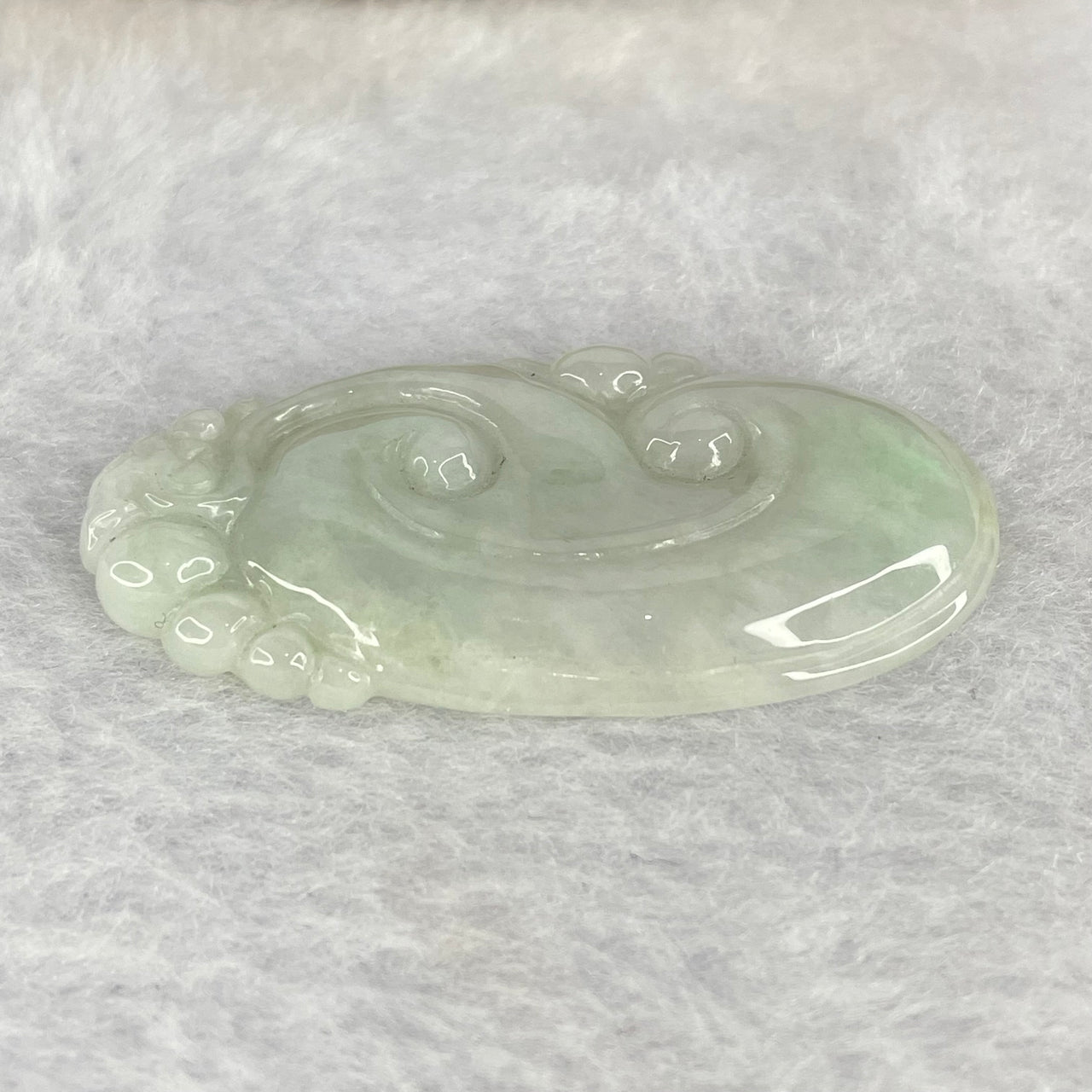 Type A Lavender Green Jadeite Ruyi 如意 47.75g 46.1 by 22.8 by 4.9 mm - Huangs Jadeite and Jewelry Pte Ltd