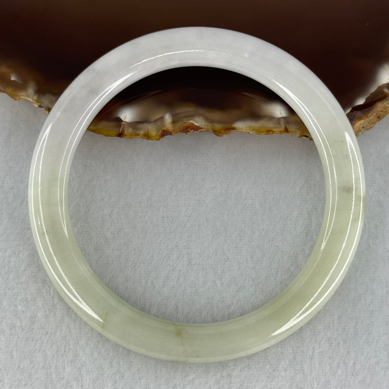 Type A Light Lavender and Light Green Jadeite Bangle Internal Diameter 55.1mm 28.89g 6.4 by 8.8mm (Very Slight Internal Line)