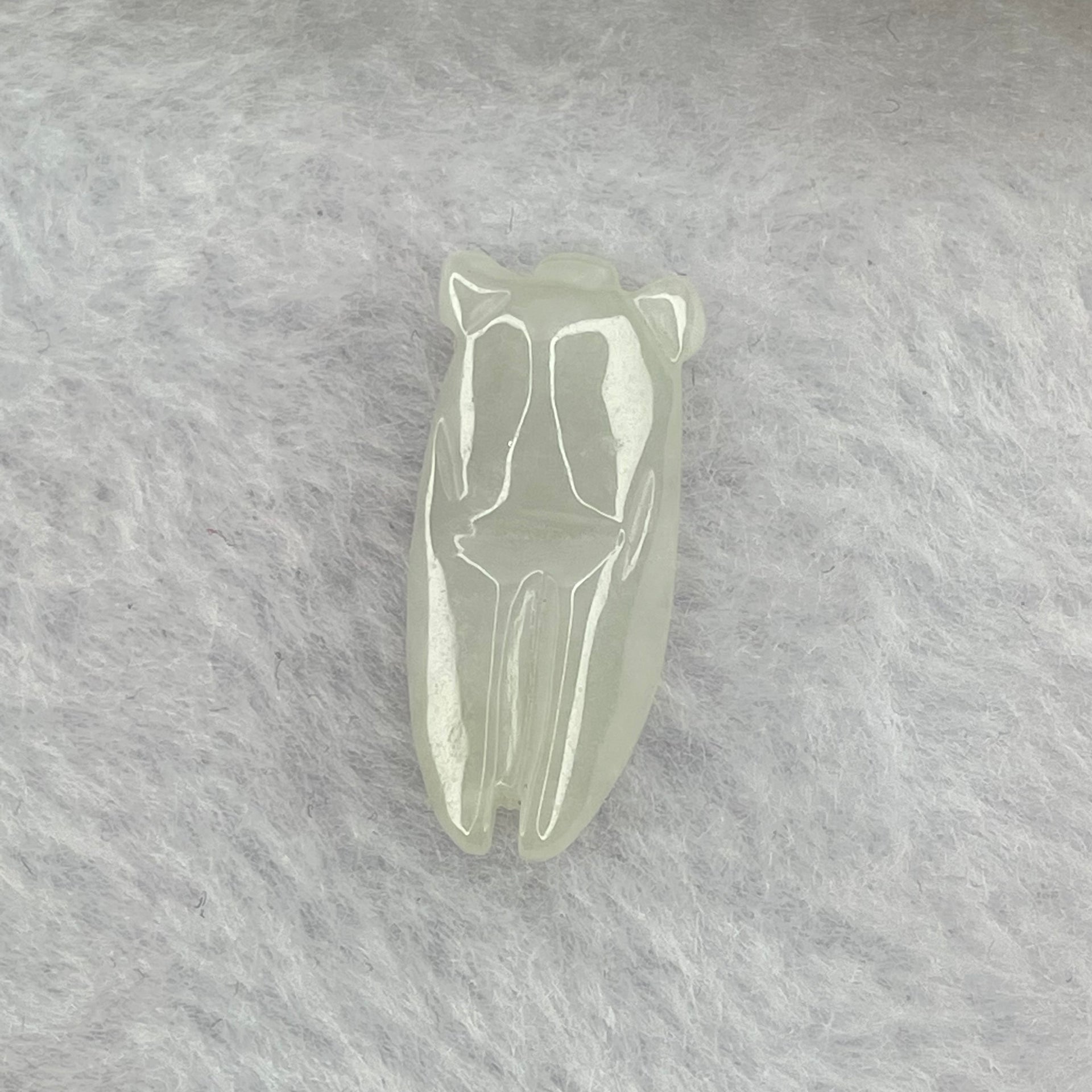 Type A Light Lavender Icy Jadeite Cicada 26.0 by 11.2 by 5.5 mm 2.86g - Huangs Jadeite and Jewelry Pte Ltd