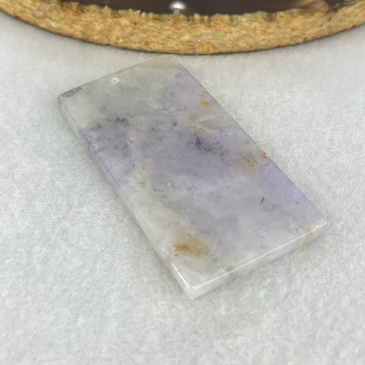 Type A Lavender Green Yellow  Jadeite Rectangle Wu Shi Pai Pendant 16.22g 51.7 by 27.2 by 3.8mm